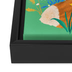 Fox in Flower Garden Framed Canvas Print Gallery Image 3