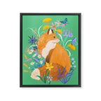 Fox in Flower Garden Framed Canvas Print Gallery Image 6