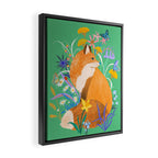 Fox in Flower Garden Framed Canvas Print Gallery Image 2