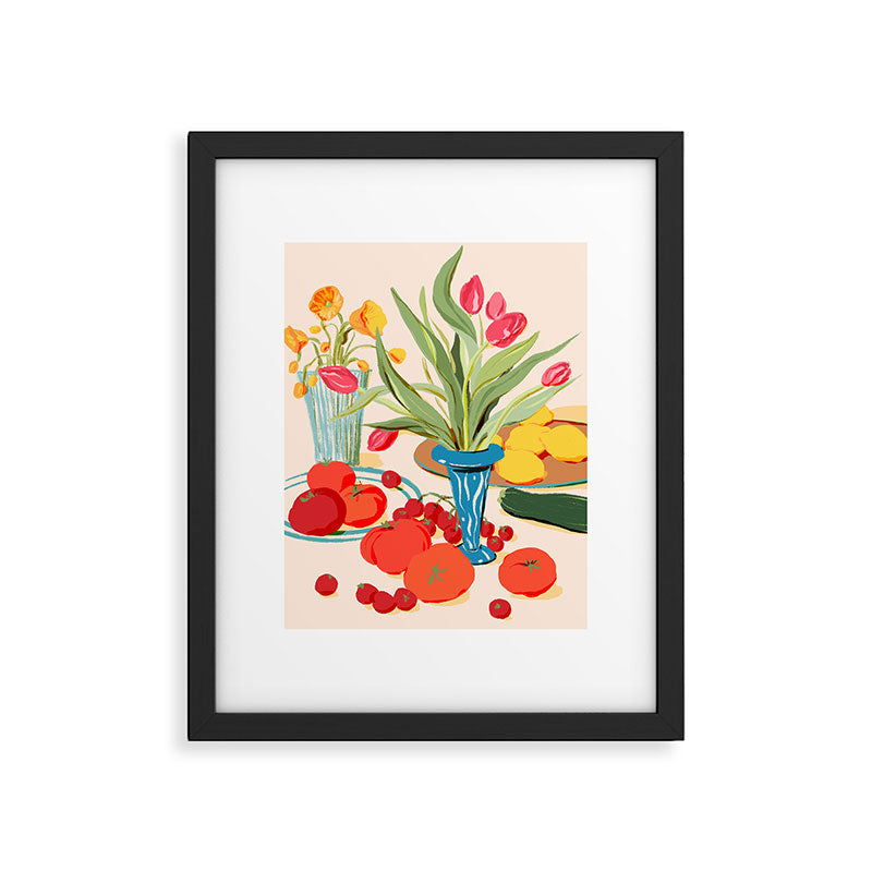 Fresh Tomatoes and Flowers Framed Art Print Gallery Image 5