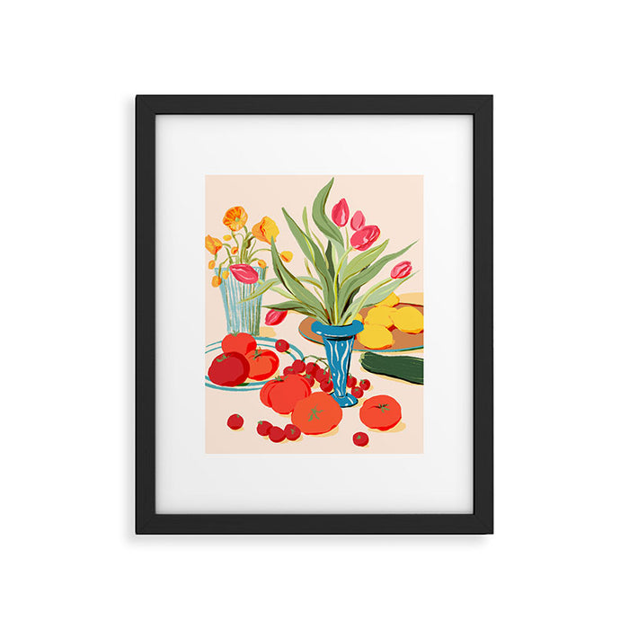 Fresh Tomatoes and Flowers Framed Art Print Gallery Image 1