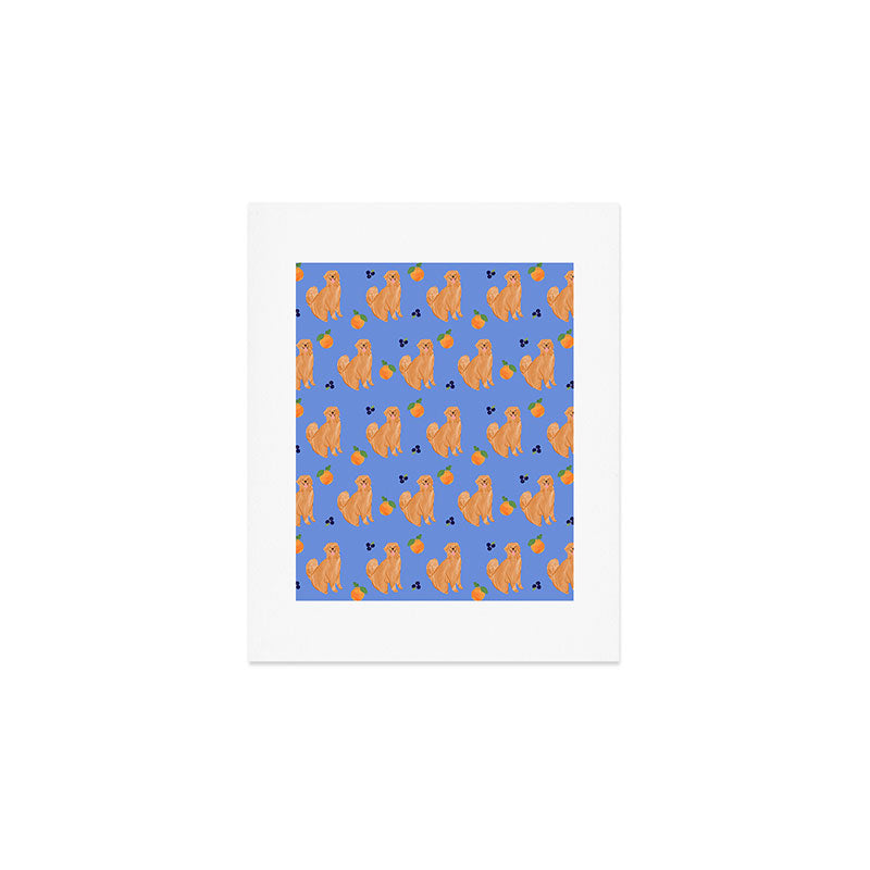 Golden Retriever and fruits Art Print Gallery Image 1