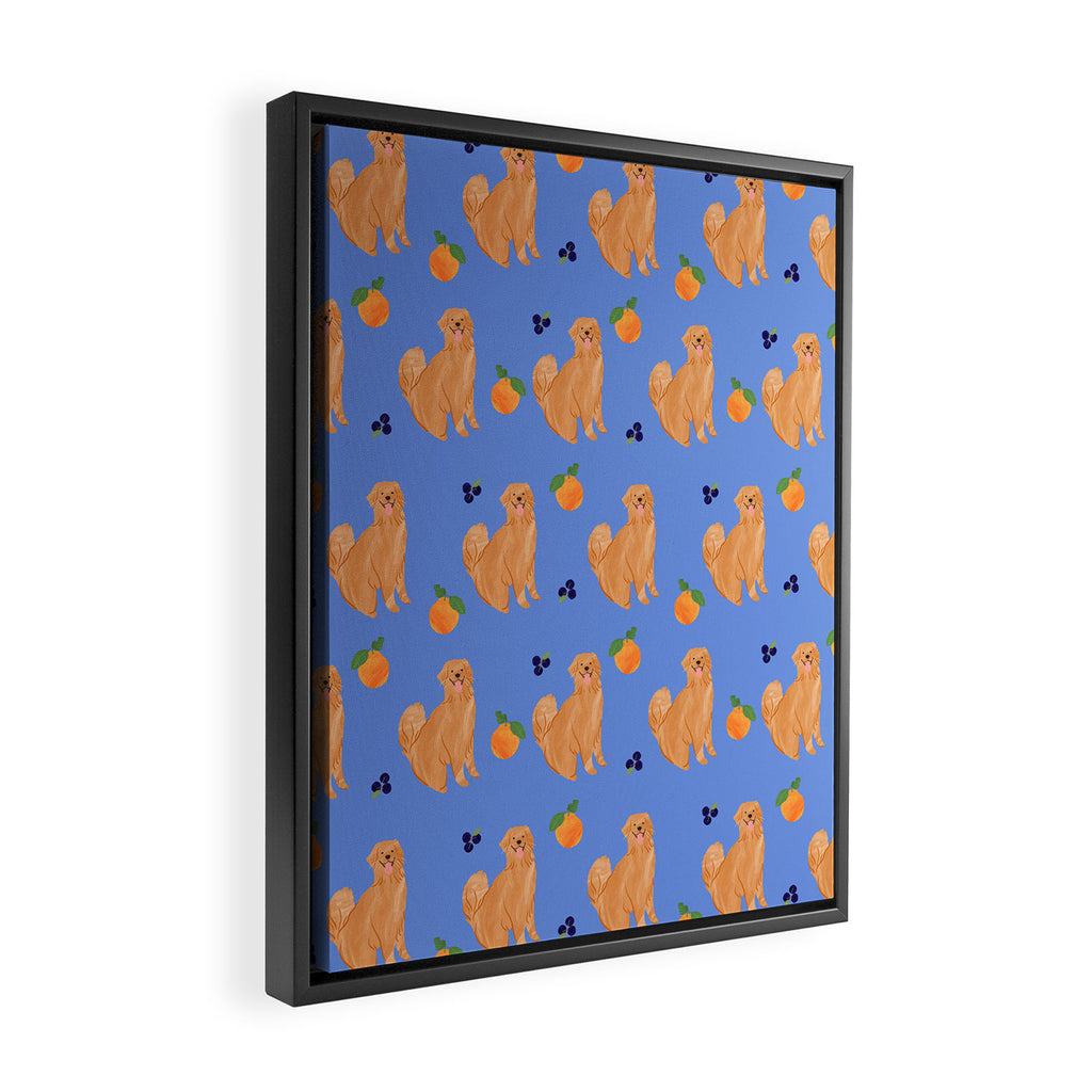 Golden Retriever and fruits Framed Canvas Print Gallery Image 2
