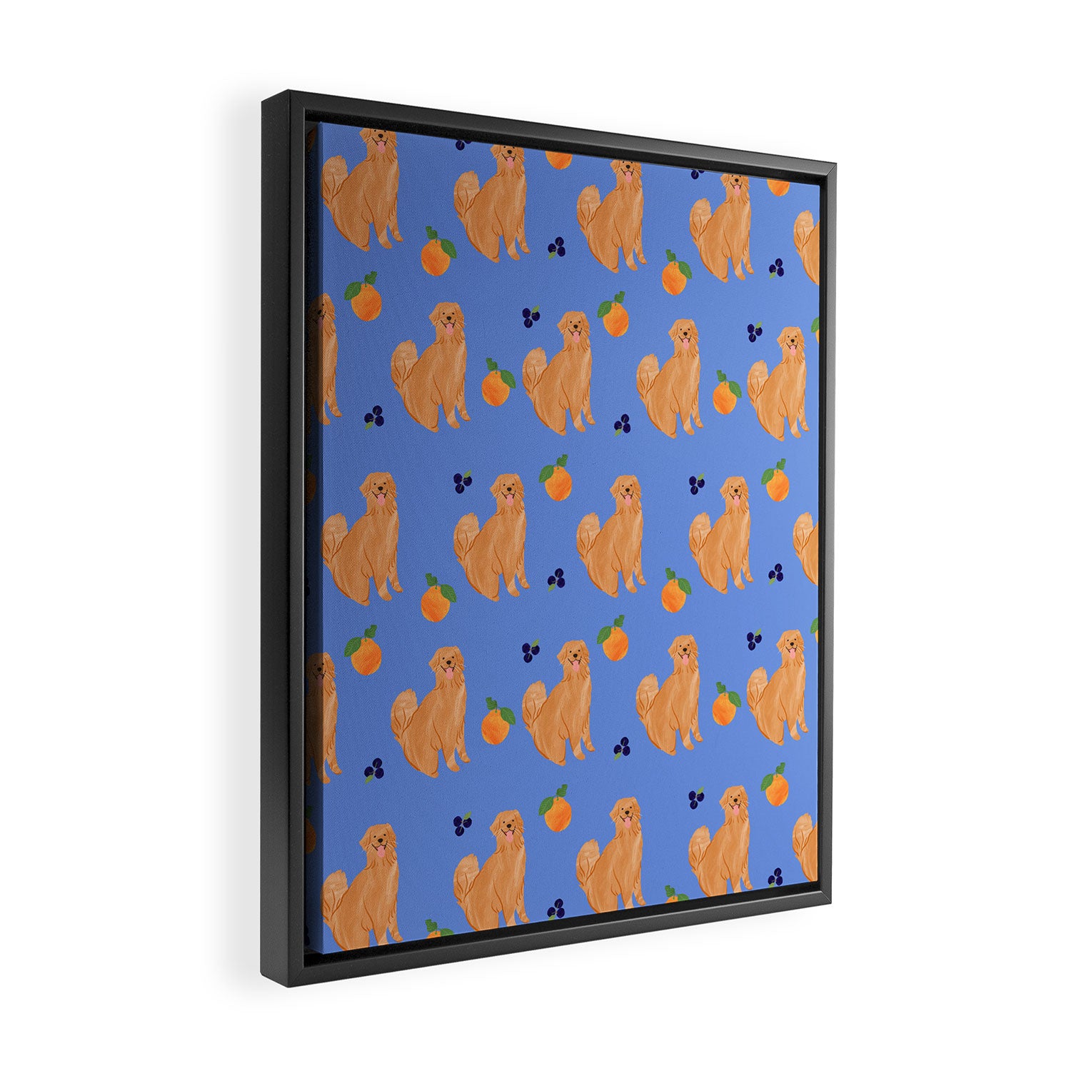 Golden Retriever and fruits Framed Canvas Print Gallery Image 2