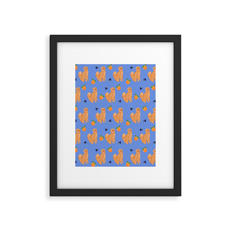 Golden Retriever and fruits Framed Art Print Gallery Image 5