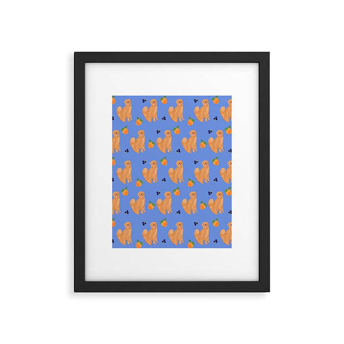 Golden Retriever and fruits Framed Art Print Gallery Image 1