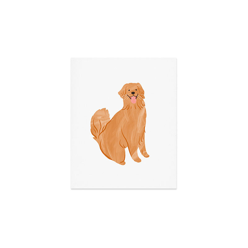 Happy Golden Retriever Art Print Gallery Image 1