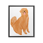 Happy Golden Retriever Framed Canvas Print Gallery Image 8