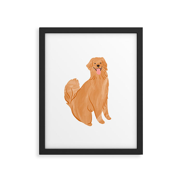 Happy Golden Retriever Framed Art Print Gallery Image 1