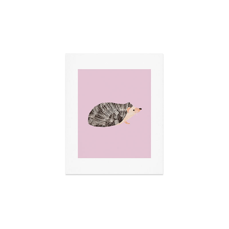 Hedgehog Rose Pink Art Print Gallery Image 1
