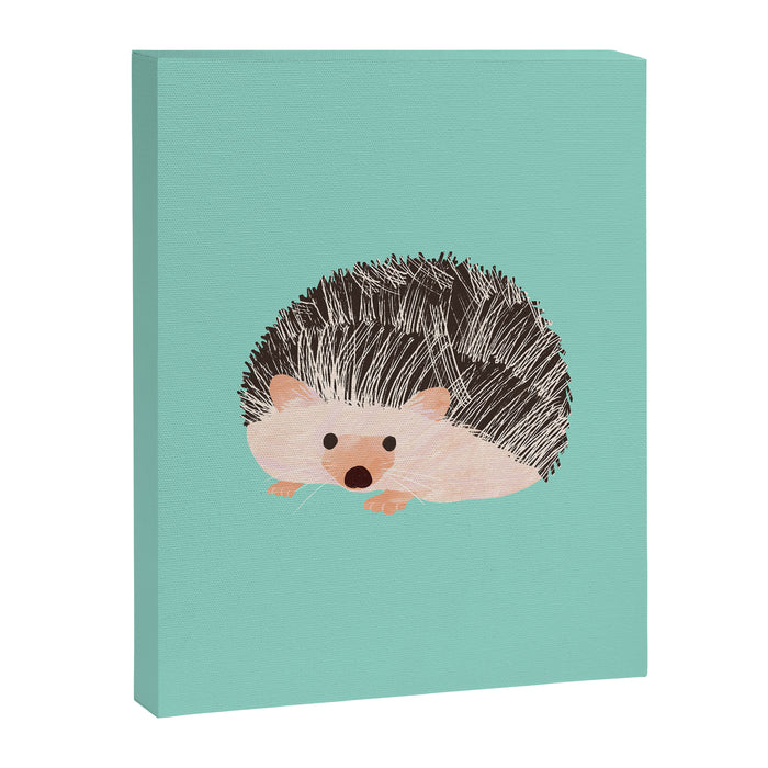 Hedgehog Turquoise Canvas Print Gallery Image 1