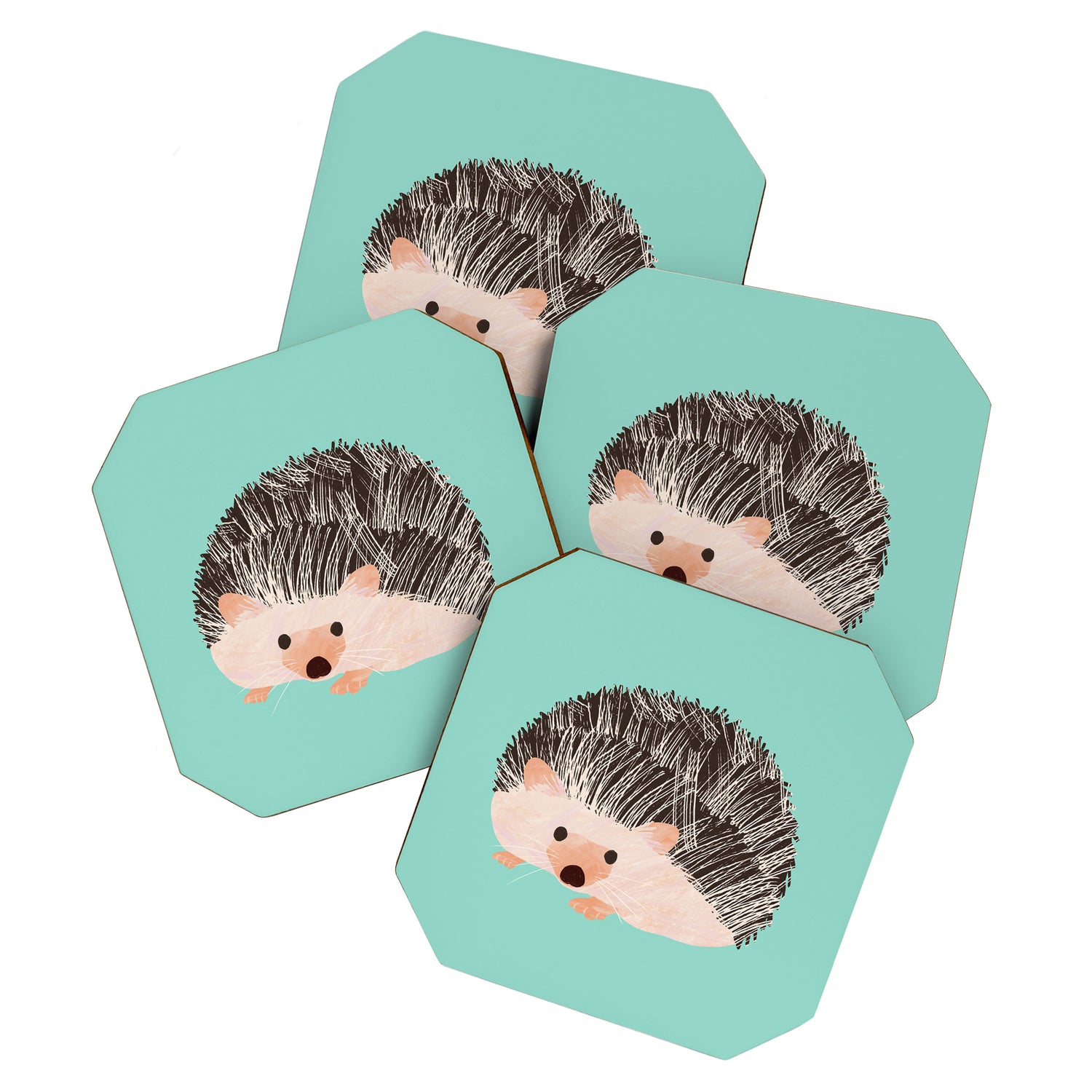 Hedgehog Turquoise Coaster Gallery Image 1