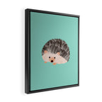 Hedgehog Turquoise Framed Canvas Print Gallery Image 2