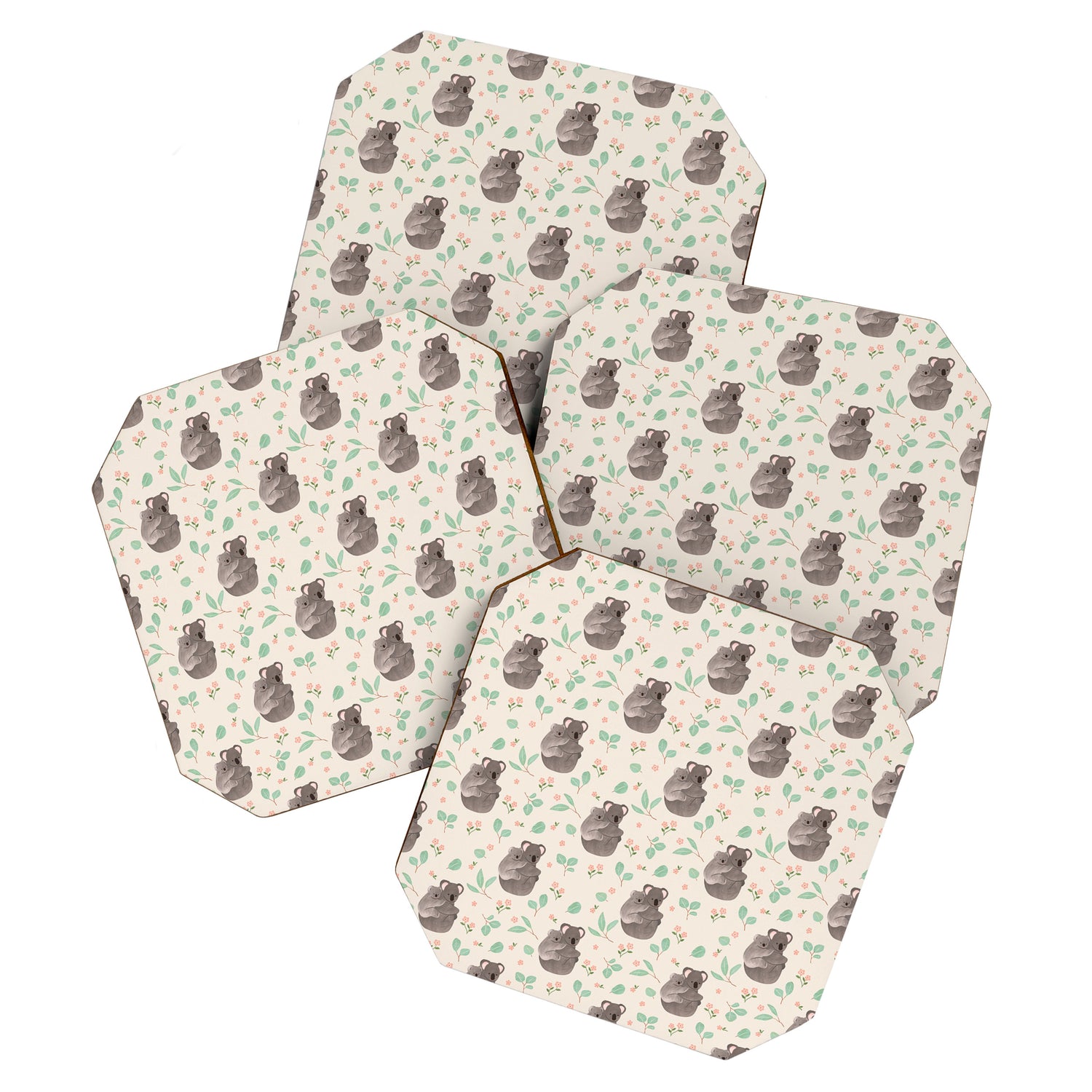 Koala and Eucalyptus Pattern Coaster Gallery Image 1
