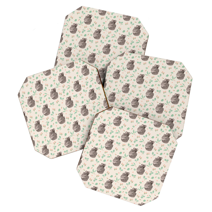 Koala and Eucalyptus Pattern Coaster Gallery Image 1
