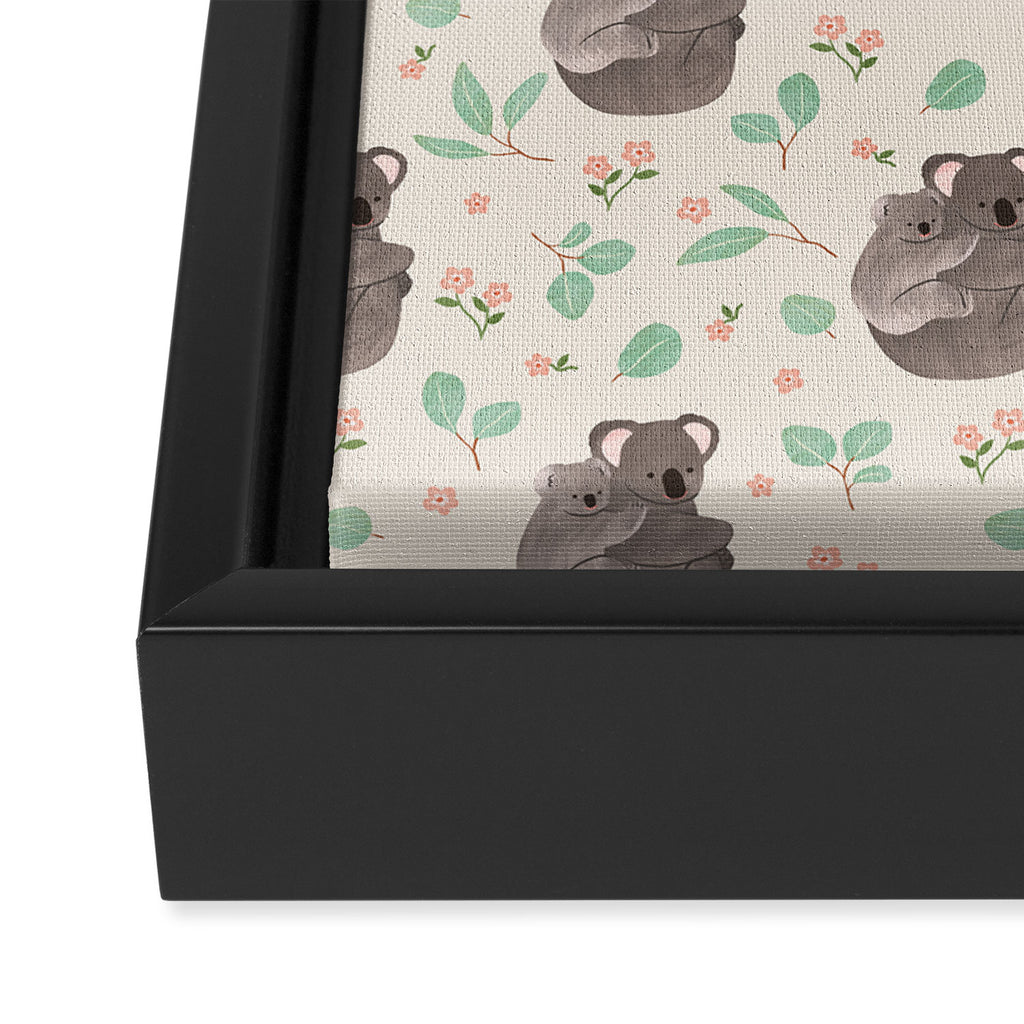 Koala and Eucalyptus Pattern Framed Canvas Print Gallery Image 3