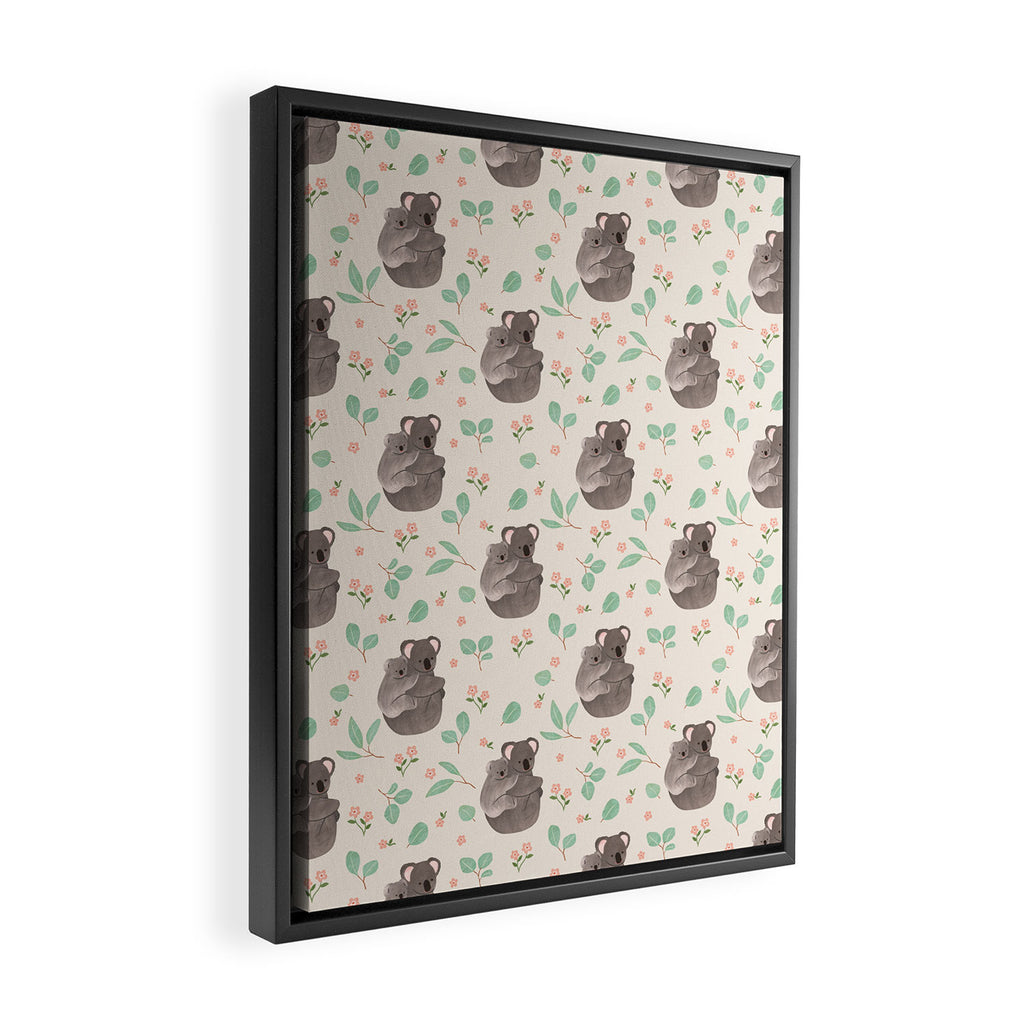 Koala and Eucalyptus Pattern Framed Canvas Print Gallery Image 2