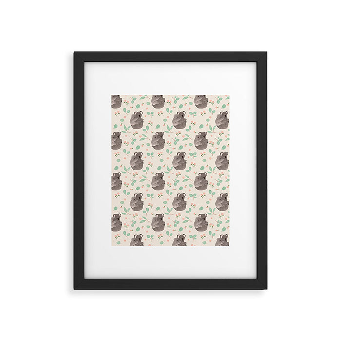 Koala and Eucalyptus Pattern Framed Art Print Gallery Image 1