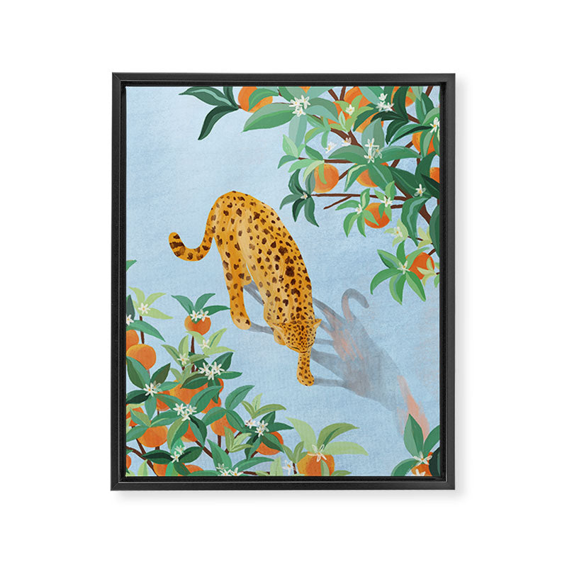 Leopard and Orange Trees Framed Canvas Print Gallery Image 6