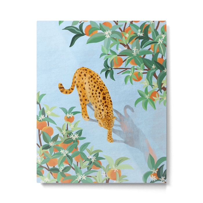 Leopard and Orange Trees Metal Print Gallery Image 1