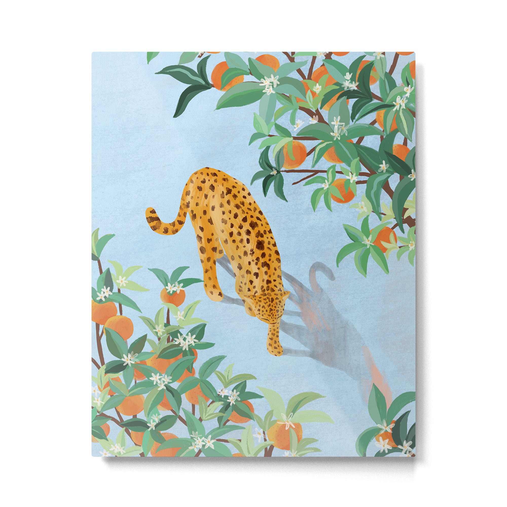 Leopard and Orange Trees Metal Print Gallery Image 4