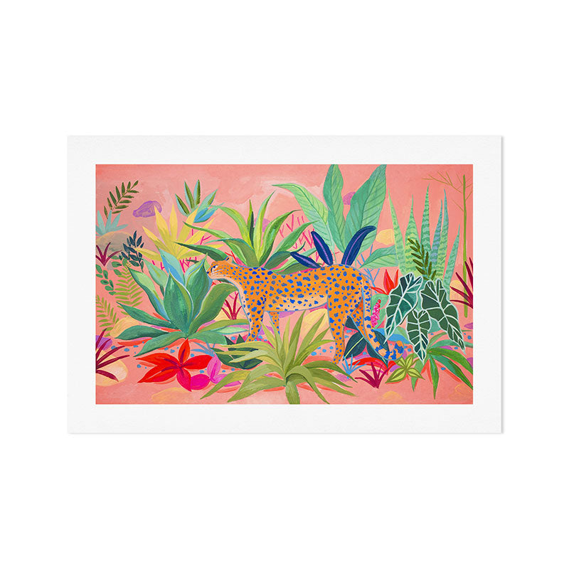 Leopard in Succulent Garden Art Print Gallery Image 1
