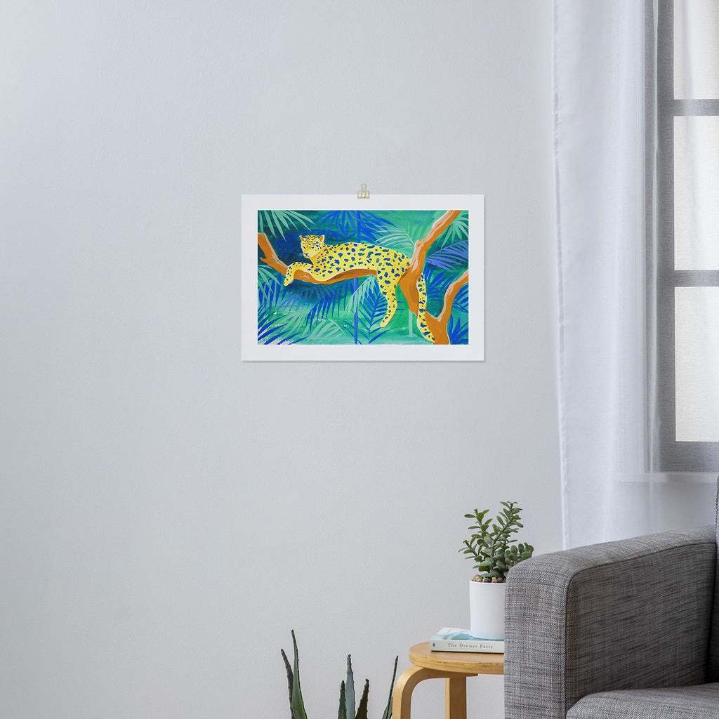 Leopard on Tree Art Print Gallery Image 3