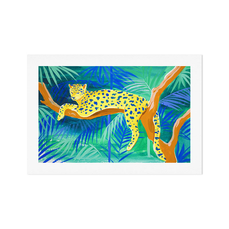 Leopard on Tree Art Print Gallery Image 1