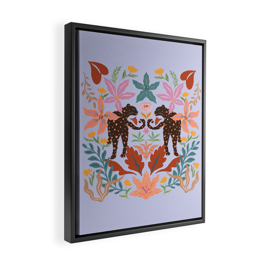 Lilac Whimsical Garden  Framed Canvas Print Gallery Image 2