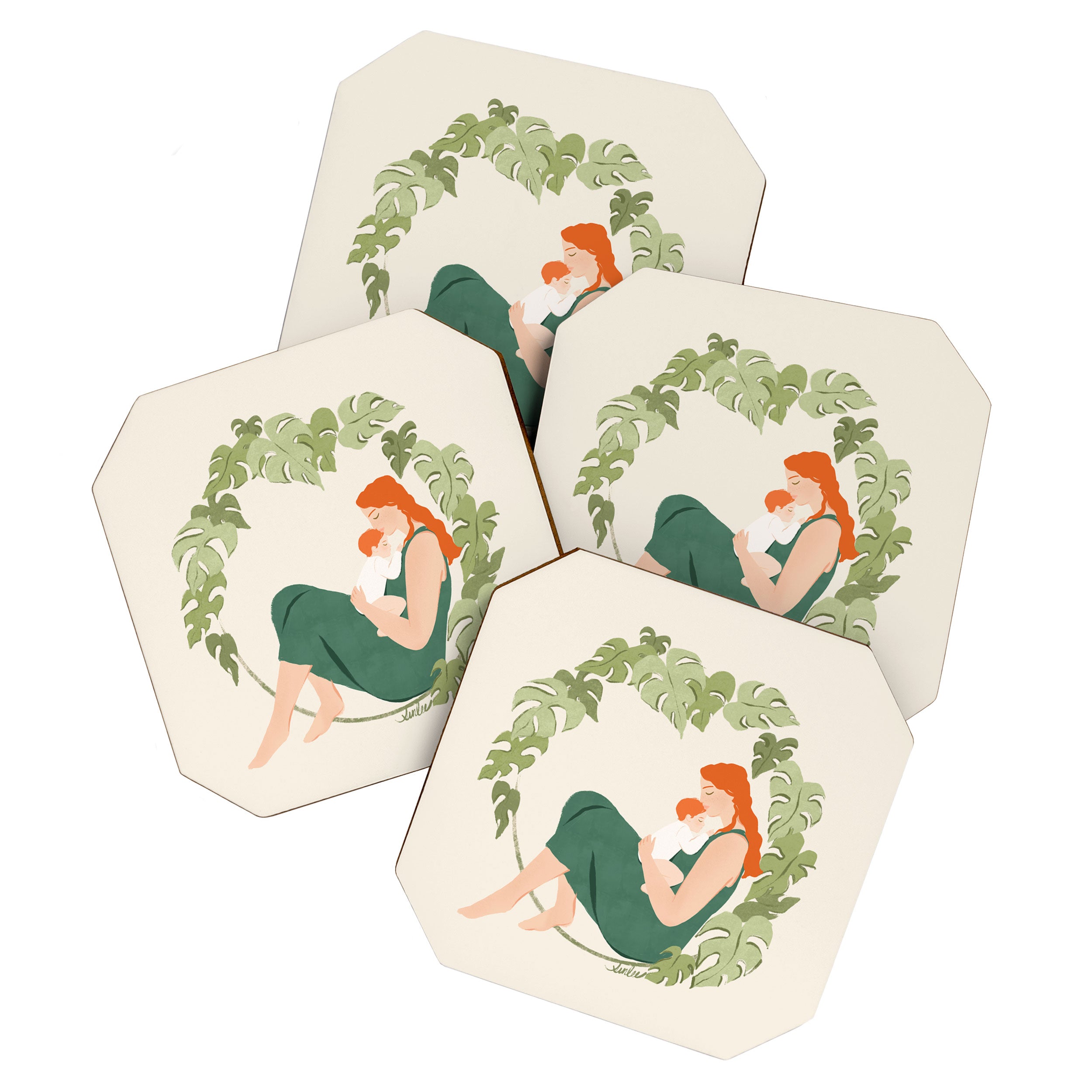 Maternal Bond (Red) Coaster Gallery Image 1