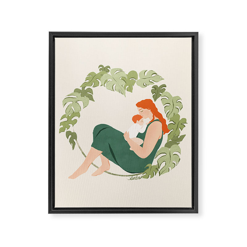 Maternal Bond (Red) Framed Canvas Print Gallery Image 8