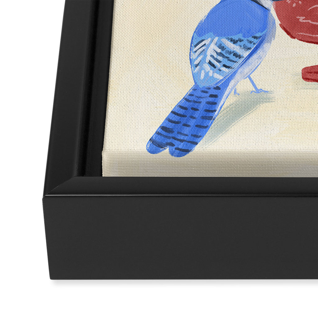 Mimosa and Blue Jay Framed Canvas Print Gallery Image 3