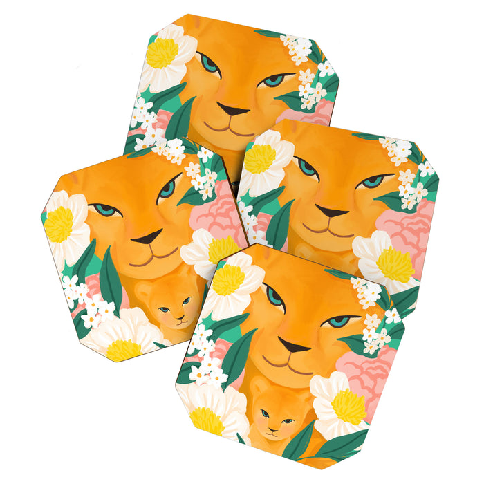 Mother Lion and Cub I Coaster Gallery Image 1