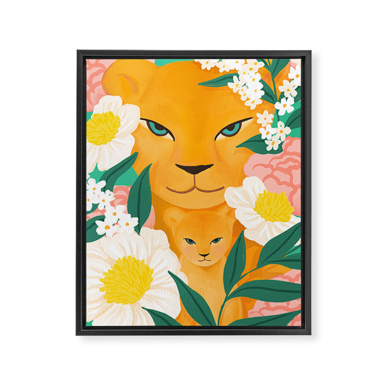Mother Lion and Cub I Framed Canvas Print Gallery Image 6