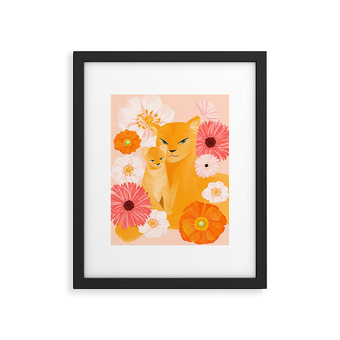 Mother Lion and cub II Framed Art Print Gallery Image 1