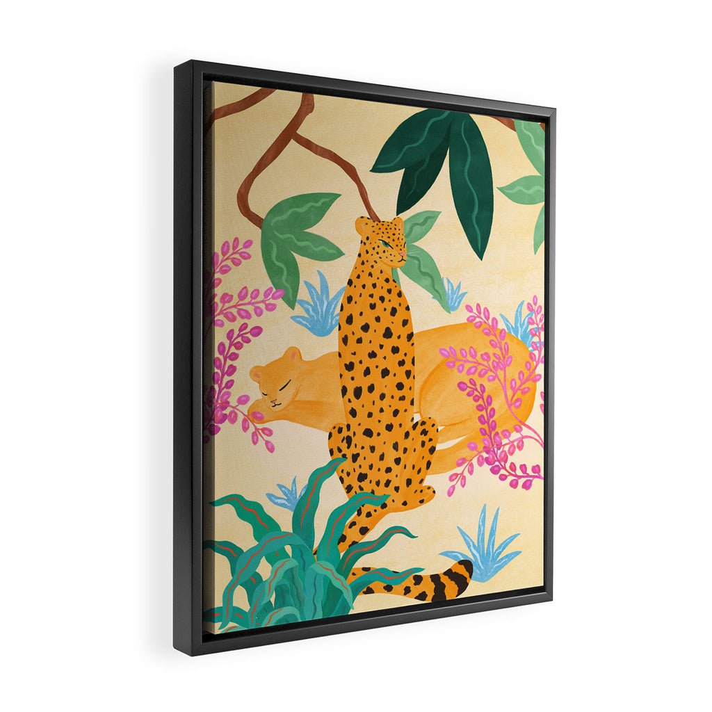 Panthers in Magical Garden Framed Canvas Print Gallery Image 2