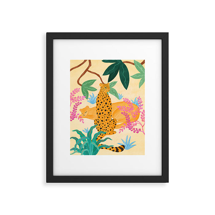 Panthers in Magical Garden Framed Art Print Gallery Image 1