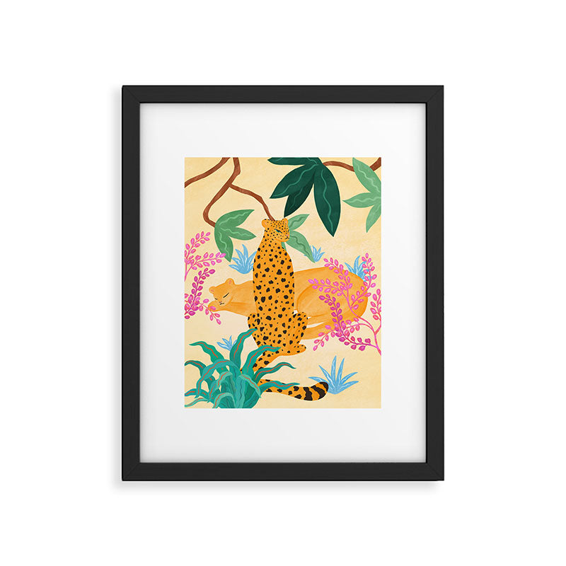 Panthers in Magical Garden Framed Art Print Gallery Image 4