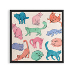 Pastel Cats Framed Canvas Print Gallery Image 3