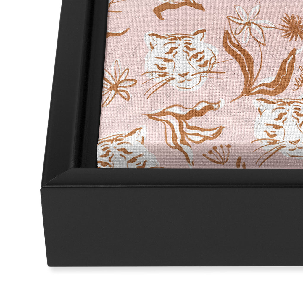 Pink Abstract Tiger Pattern Framed Canvas Print Gallery Image 3