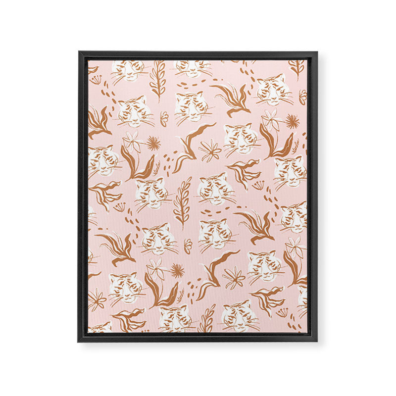 Pink Abstract Tiger Pattern Framed Canvas Print Gallery Image 8