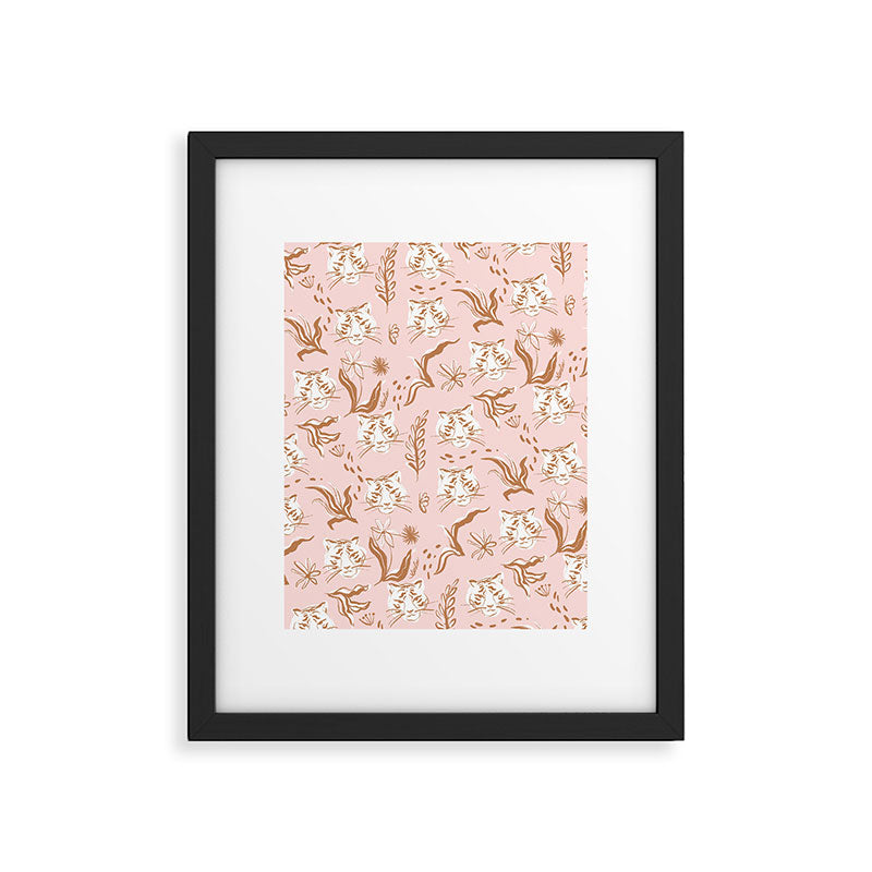 Pink Abstract Tiger Pattern Framed Art Print Gallery Image 6