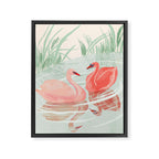 Pink Swans Framed Canvas Print Gallery Image 6