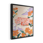 Pink Tiger in Wild Garden  Framed Canvas Print Gallery Image 2