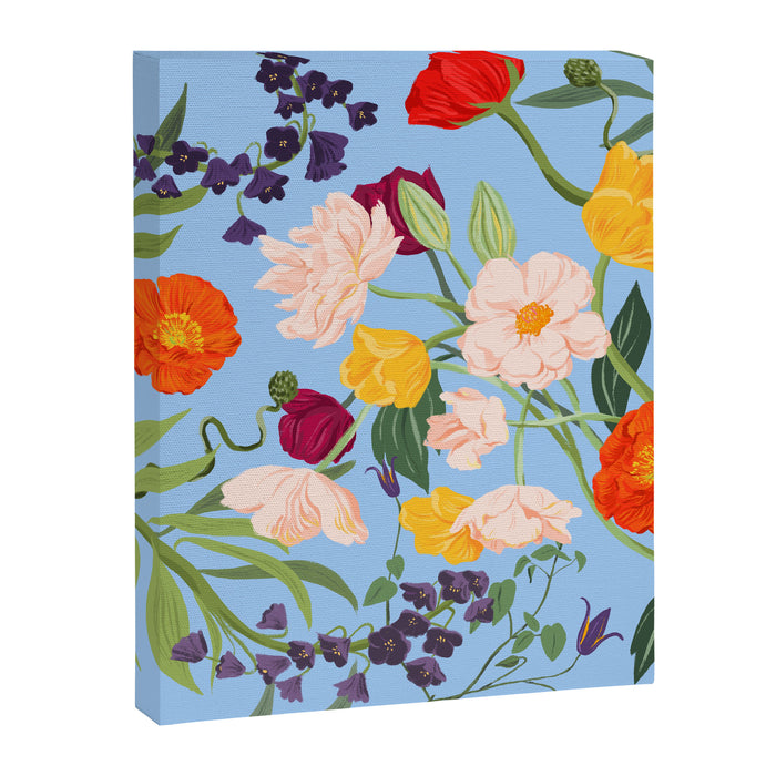 Poppy Garden Blue Canvas Print Gallery Image 1