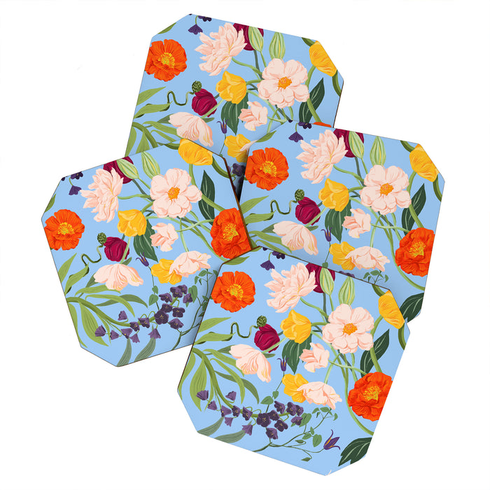 Poppy Garden Blue Coaster Gallery Image 1