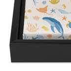 Sea Animals Pattern Framed Canvas Print Gallery Image 3