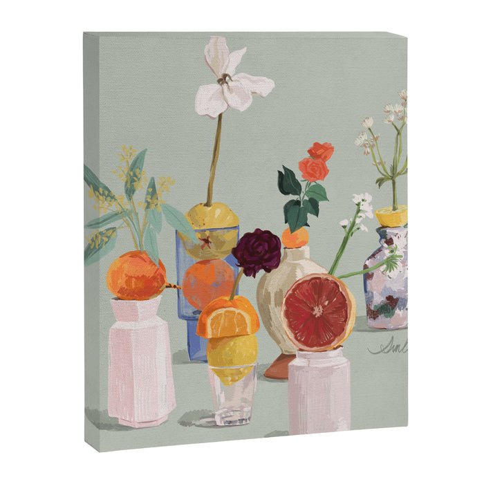 Still Life with Citrus and Flowers Canvas Print Gallery Image 1