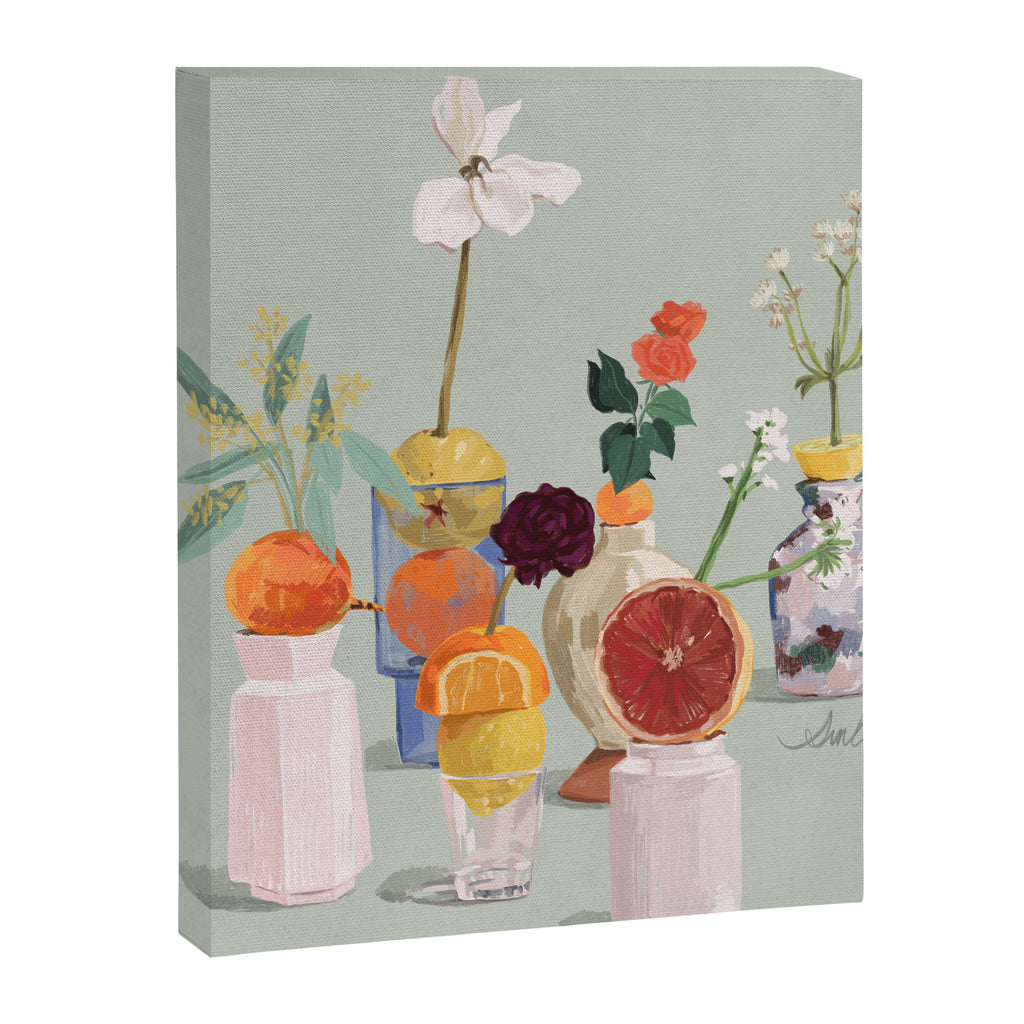 Still Life with Citrus and Flowers Canvas Print Gallery Image 8