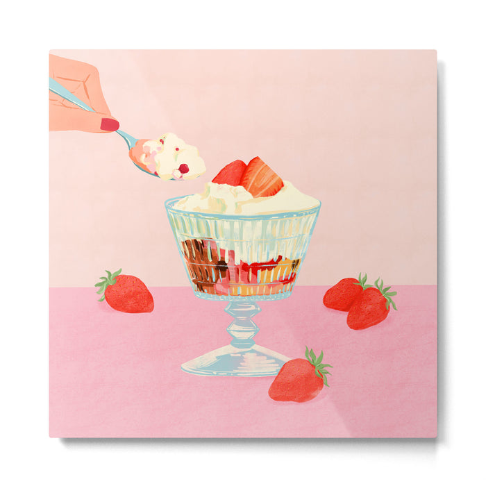 Strawberry Ice Cream Metal Print Gallery Image 1